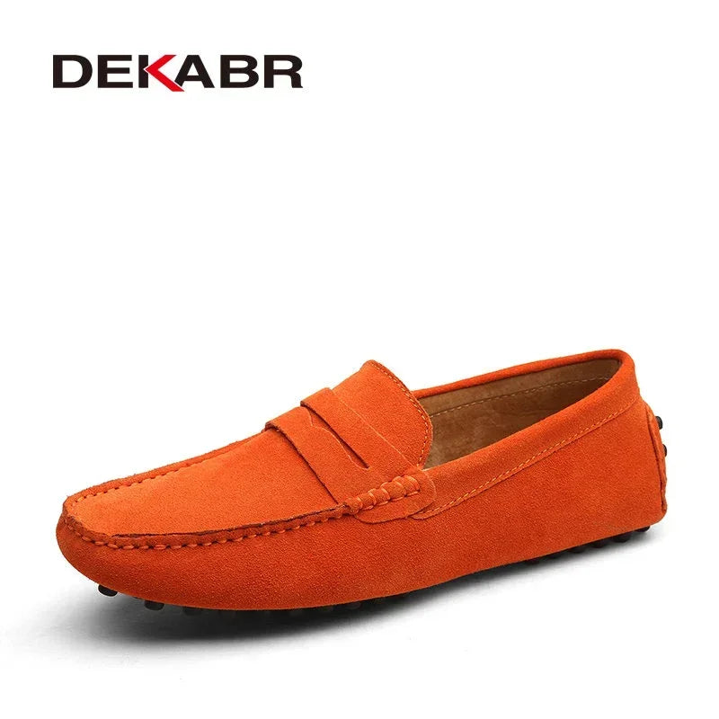 DEKABR Large Size 49 Men Loafers Soft Moccasins Spring Autumn Genuine Leather Shoes Men Warm Flats Driving Shoes