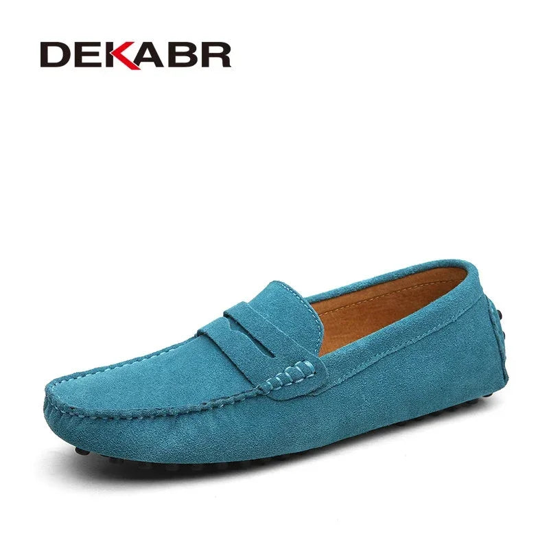 DEKABR Large Size 49 Men Loafers Soft Moccasins Spring Autumn Genuine Leather Shoes Men Warm Flats Driving Shoes