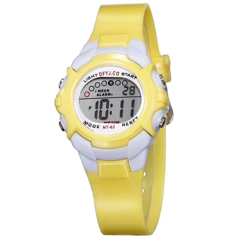 Reloj digital para niños, 7 colores LED, resistente al agua, correa de silicona deportiva, regalo para estudiantes de 3 a 10 años, niños y niñas