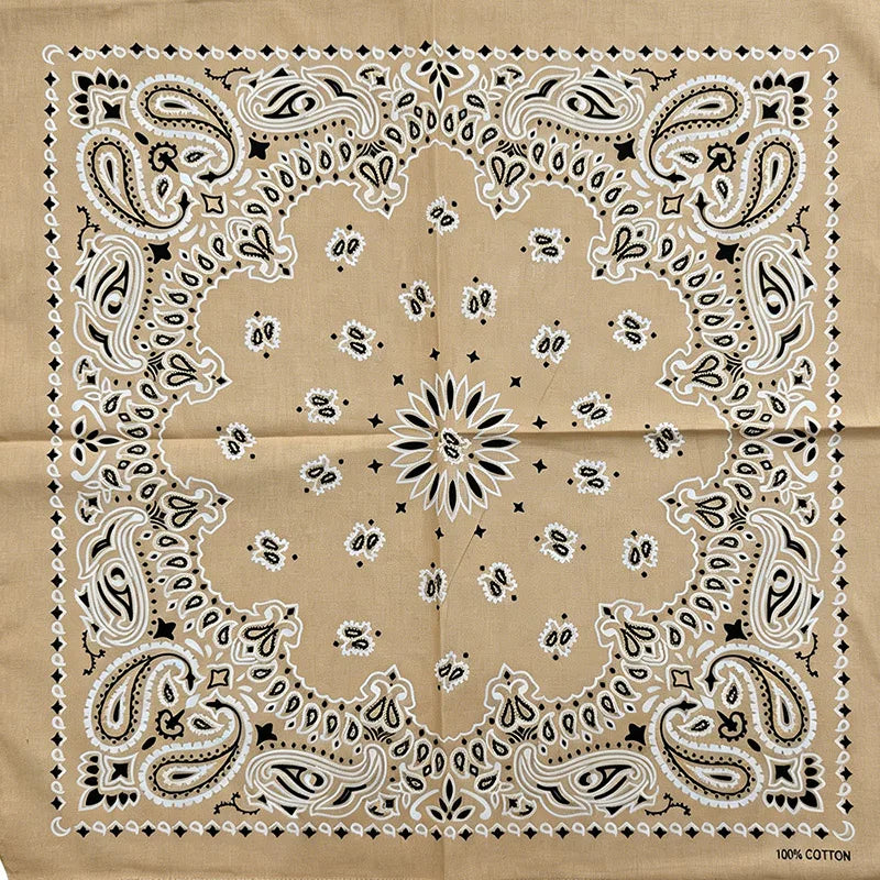 New Fashion Hip Hop 100% Cotton Bandana Square Scarf 55cm*55cm Black Red Paisley Headband Printed for Women/Men/Boys/Girls