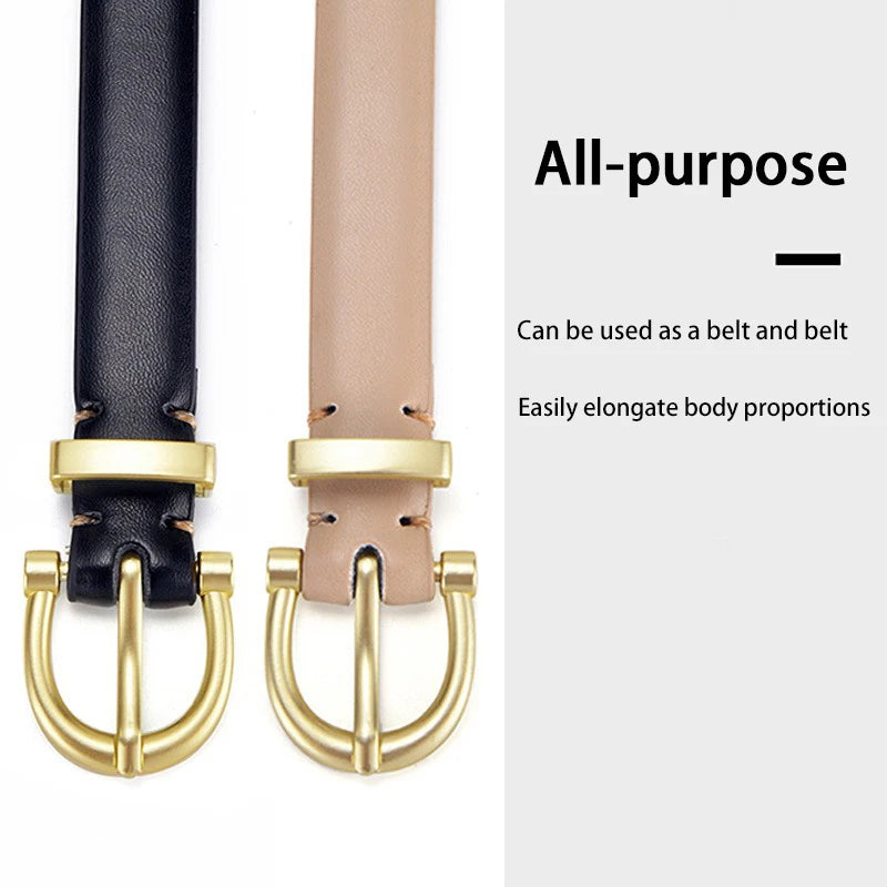 New Women's Fashionable Thin Buckle Belt, Detachable Double Side Denim Belt as a Gift for Mothers and Girlfriends