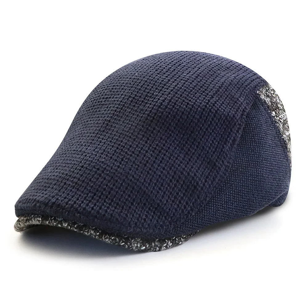 TOHUIYAN Dzianinowe wełniane kaszkiety męskie w stylu retro, czapki typu Gatsby, ciepłe czapki zimowe, męskie czapki z daszkiem, berety, czapki golfowe, czapki typu kaczy dziób, czapki Ivy