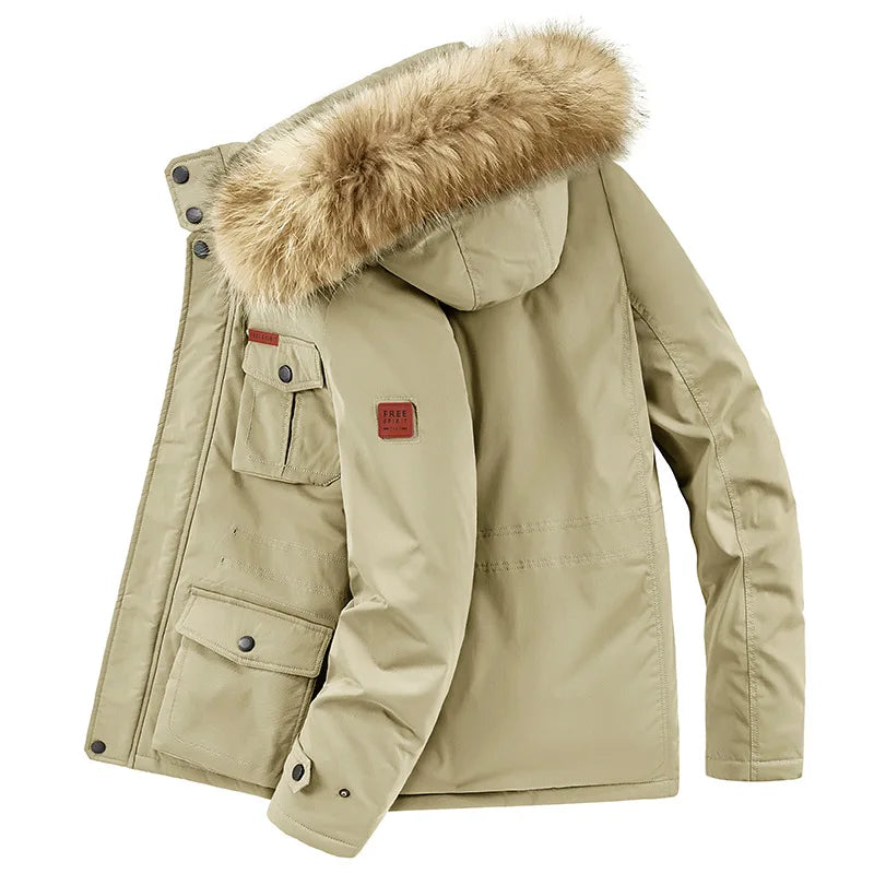 Parka de moda para hombre, talla grande 8XL, con capucha, gruesa, abrigada, resistente al viento, chaqueta de invierno para hombre