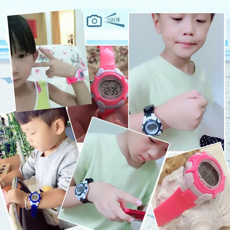 Reloj digital para niños, 7 colores LED, resistente al agua, correa de silicona deportiva, regalo para estudiantes de 3 a 10 años, niños y niñas