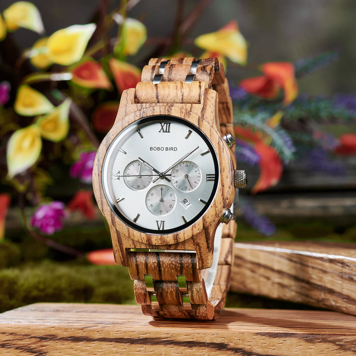 BOBO BIRD Luxury Watch Men Metal Wooden Chronograph Man's Quartz Wristwatch Male Auto Date Clock Armbanduhr Custom Logo Dropship