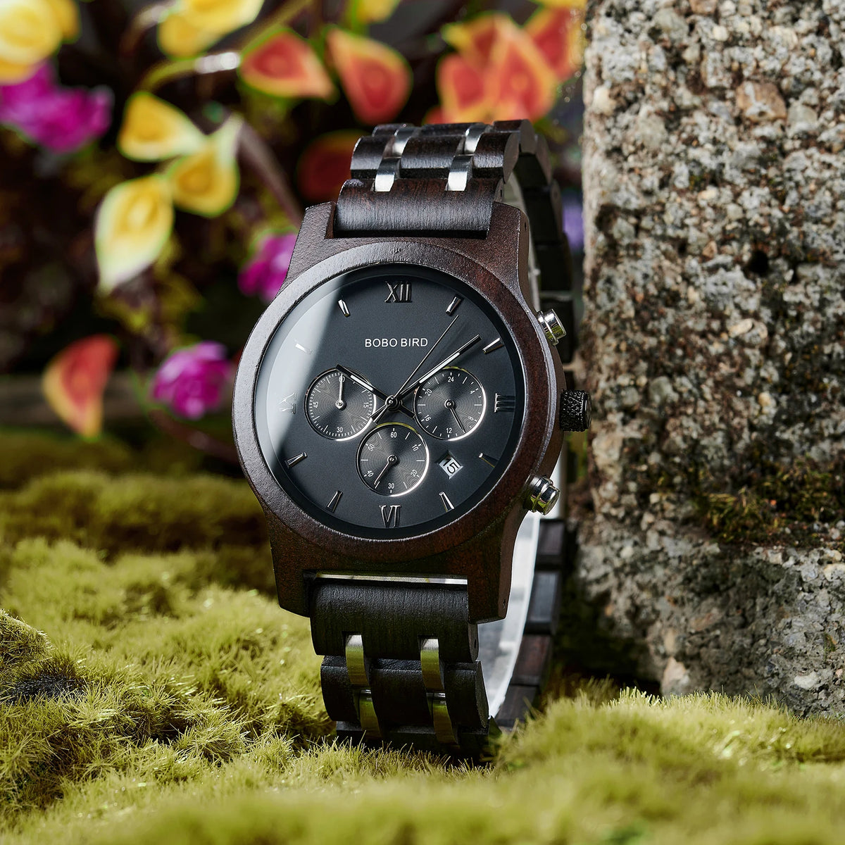 BOBO BIRD Luxury Watch Men Metal Wooden Chronograph Man's Quartz Wristwatch Male Auto Date Clock Armbanduhr Custom Logo Dropship
