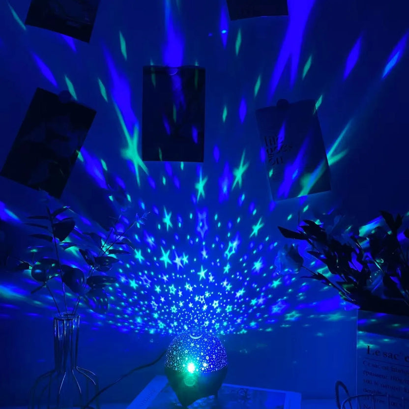 RGB nattlampa LED-projektor stjärnhimmel måne galax projektionslampa 5V USB för barn present julklapp rumsdekorationer