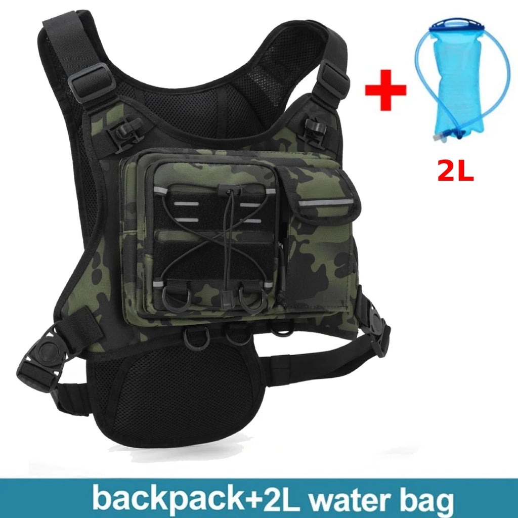 Multi-Functional Tactical Chest Pack Hydration Backpack for Men