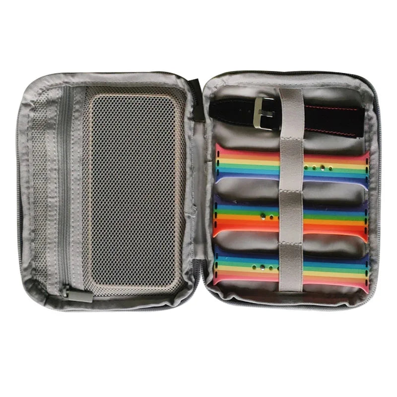 Caja organizadora portátil impermeable para guardar relojes y correas, estuche de almacenamiento para hombres y mujeres, compatible con Apple Watch y otros relojes.