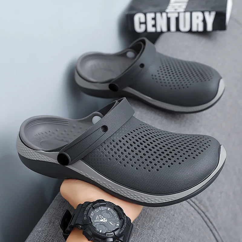 Sandalias de punta abierta antideslizantes para hombre, ideales para verano y uso al aire libre, pantuflas deportivas de playa de talla grande