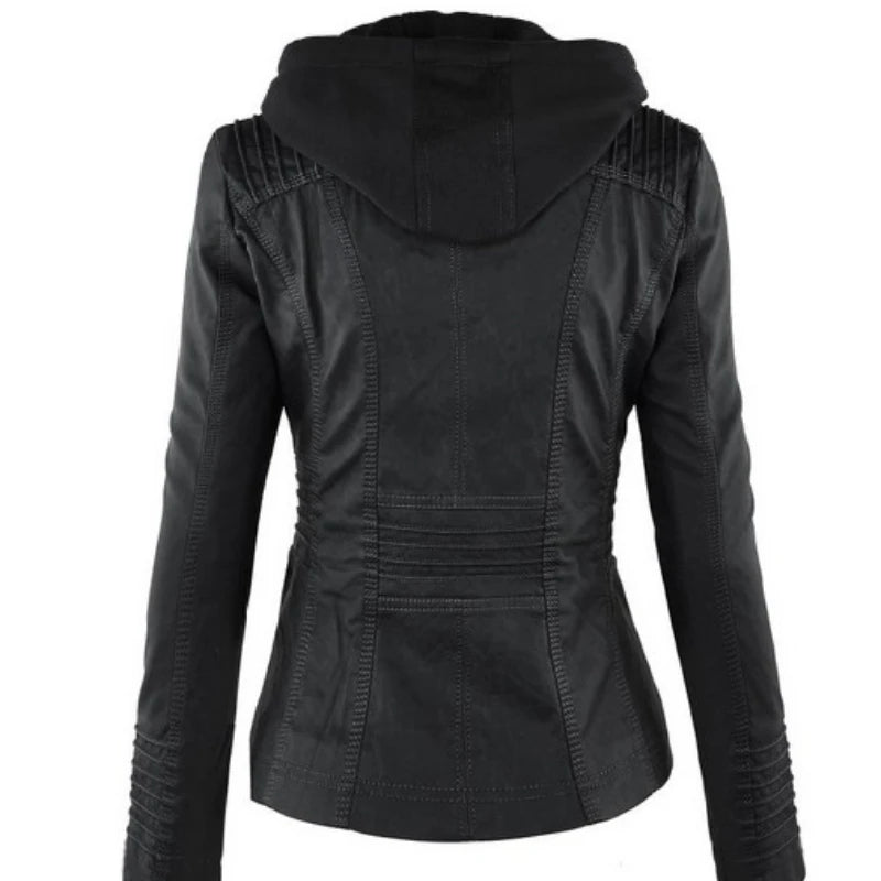 Faux Leather Jacket Women 2026 Basic Jacket Coat Female Winter Motorcycle Jacket PU Leather Zipper Hoodies Outerwear Chaqueta