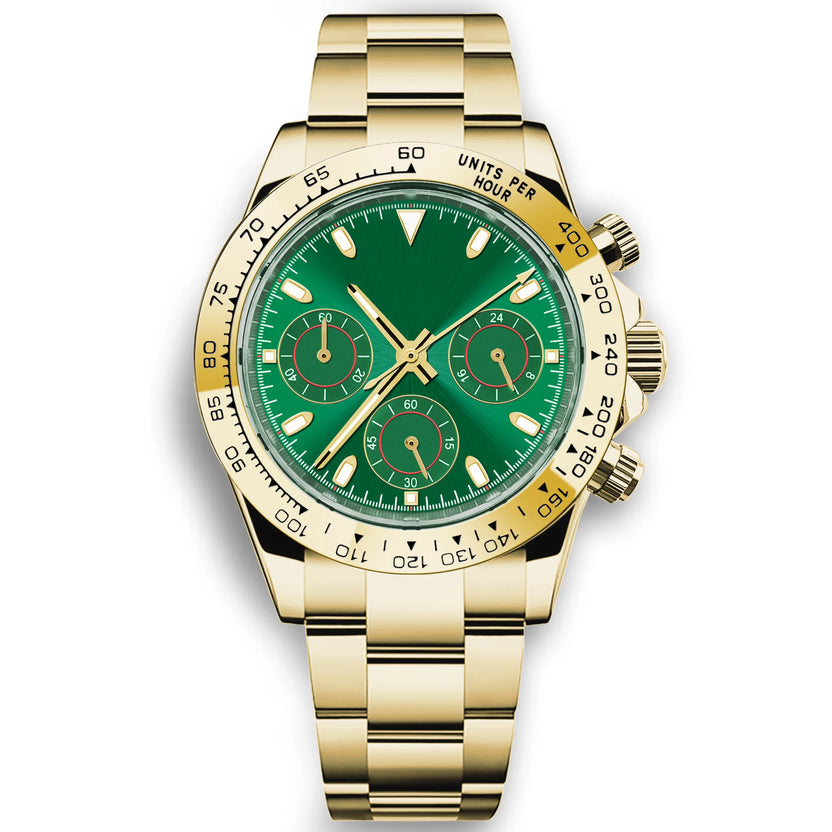Spersonalizowany męski luksusowy zegarek kwarcowy 39 mm, chronograf, modny, szafirowy, sportowy, bransoleta ze stali, zegarek na rękę Corgeut