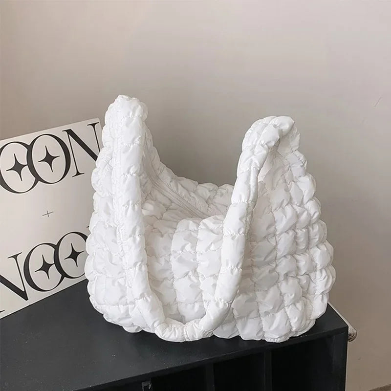 Cloud Bag stor och liten mjuk plisserad axelväska i PU-läder för kvinnor