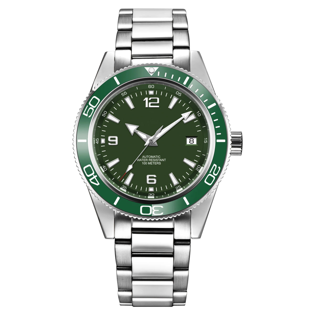 Gustom Logo Automatic Mechanical Men Watch 41mm NH35 Movement Sapphire Steel Strap Watch Waterproof Luminous 90 Ring Corgeut
