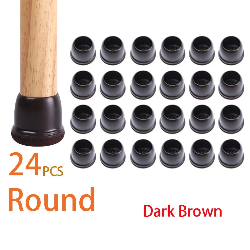 24 PCS Chair Leg Protectors for Hardwood Floors Thick Felt Pads Table Furniture Leg Cover Smooth Moving Chair Feet Caps Square