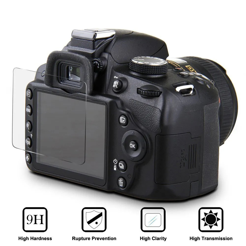 Hard Glass Screen Protector for Nikon D3500 D3300 D3400 D5600 D610 D7000 D7200 D7500 D780 D810 D850 Z5 Z50 Z6/Z7 II Z8 Z9 ZF Z30