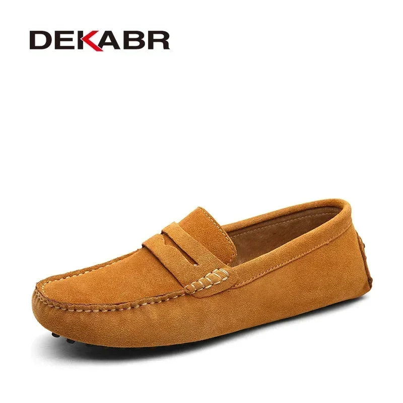 DEKABR Size 49 Men Casual Shoes Fashion Men Shoes Genuine Leather Men Loafers Moccasins Slip on Men's Flats Male Driving Shoes