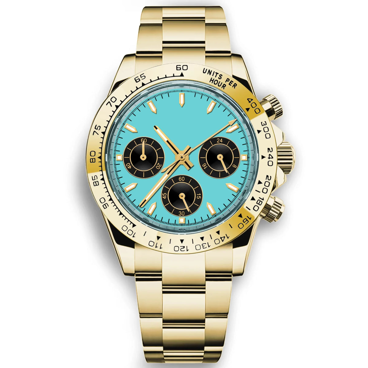 Customized 39mm Men's Luxury Quartz Watch Chronograph Fashion Sapphire Trendy Sports Steel Band Wrist Watches Corgeut