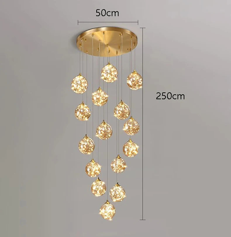 Modern Acrylic and Iron Pendant LED Chandelier with Remote Control