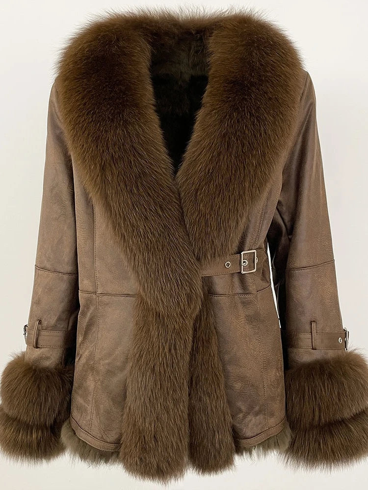 OFTBUY Winter Jacket Women New Real Raccoon