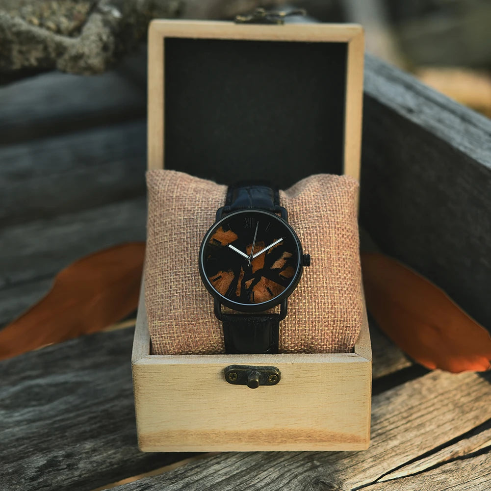 Customize Man Watch Dropshipping Resin Quartz Men's Watches BOBO BIRD Wood Wristwatch Male Timepiece Clock Blue Wrist Man Watch
