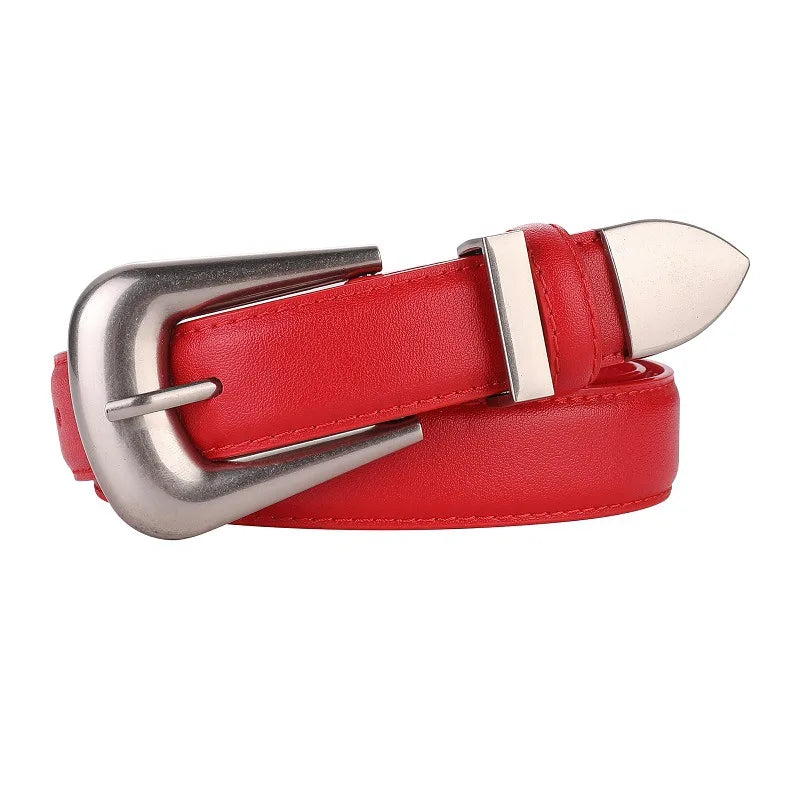 Cinturón de piel auténtica para mujer, cuero color burdeos con hebilla de metal dorado, cinturones de moda casual de lujo para vaqueros y vestidos