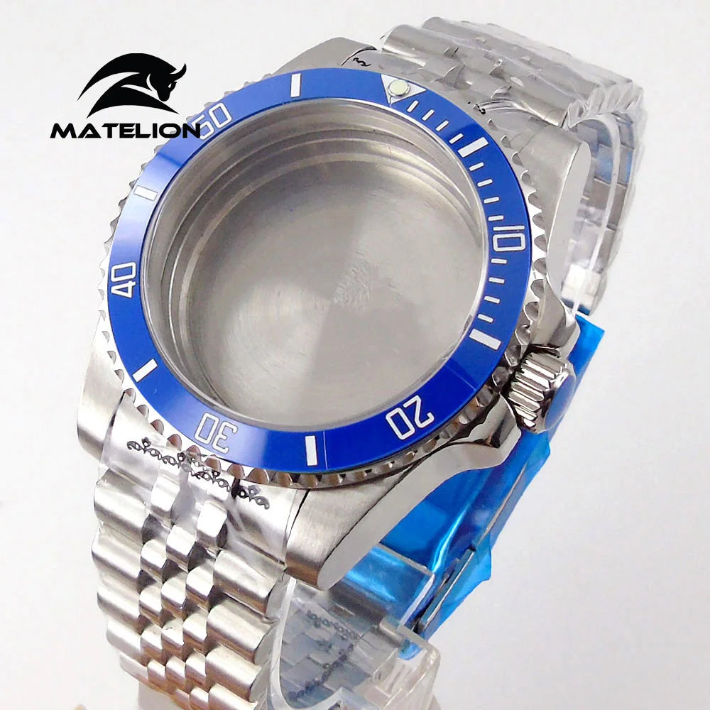 Koperta do zegarka Matelion 200M do nurkowania 40mm, pasuje do mechanizmów NH35 NH36 NH34 GMT ETA 2824 PT5000, bransoleta typu Jubilee, szkło szafirowe, zapięcie przesuwne