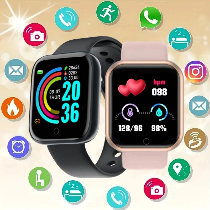 Reloj inteligente de fitness digital Y68 con control de música y alarma