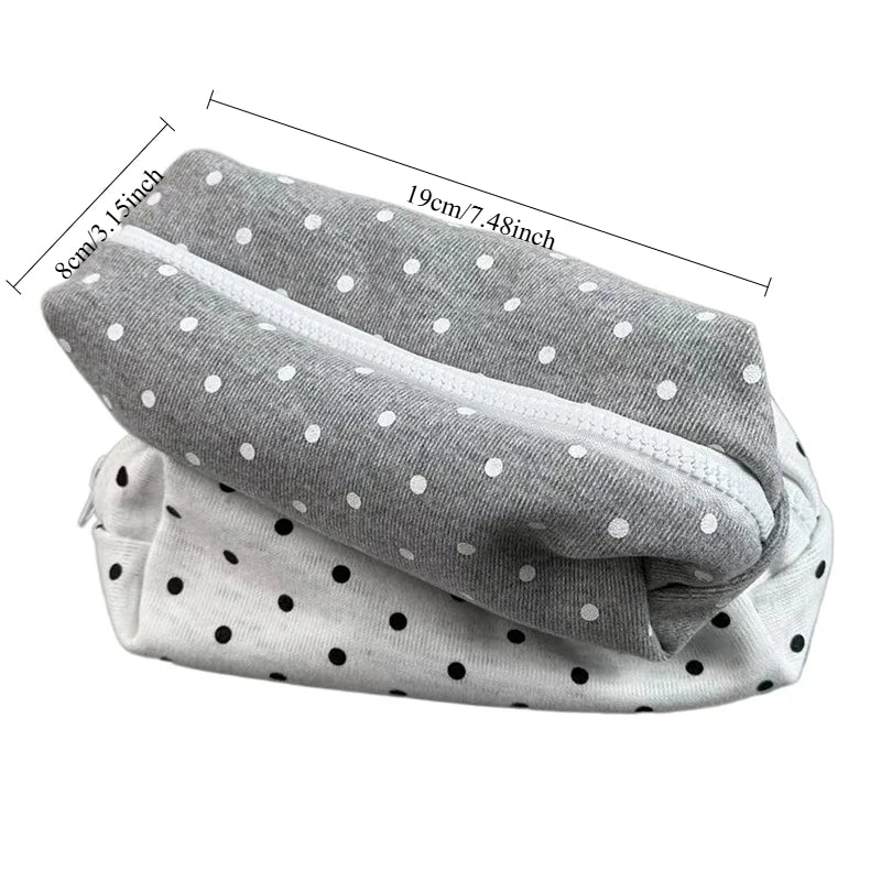 Polka Dot Design Pencil Case Large-capacity Soft Touch Pen Bag Stationery Pouch Stationery Organizer Back To School