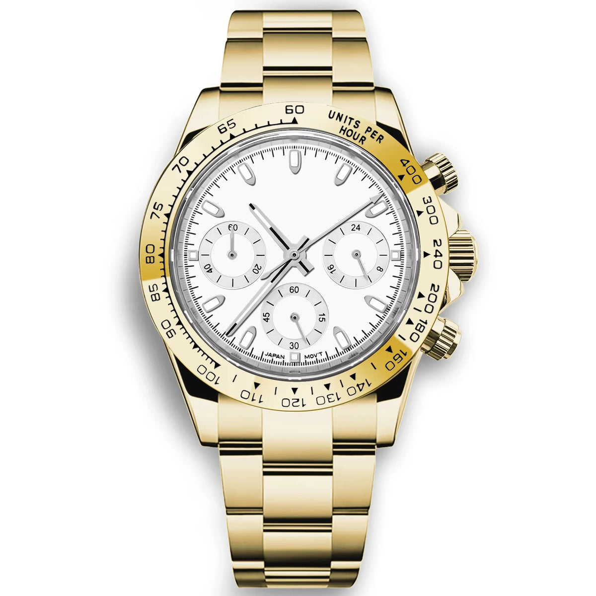 Customized 39mm Men's Luxury Quartz Watch Chronograph Fashion Sapphire Trendy Sports Steel Band Wrist Watches Corgeut