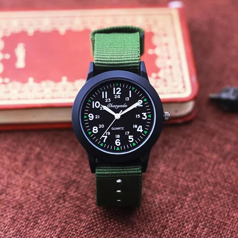 Relojes de marca famosa Chaoyada 2026 de alta calidad, a la moda,  para niños, niñas, estudiantes, hombres, de lona, transpirables y resistentes al sudor, 24 horas.