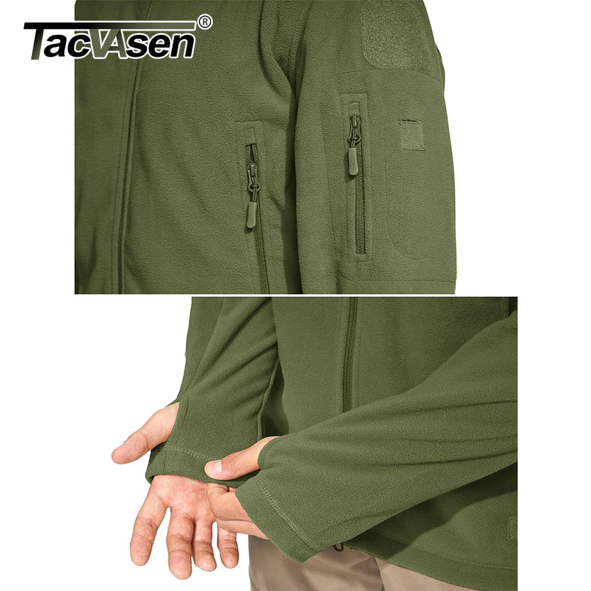 Chaqueta térmica de invierno con capucha TACVASEN para hombre, con bolsillos con cremallera, ideal para camping, trabajo, otoño, senderismo y actividades al aire libre.