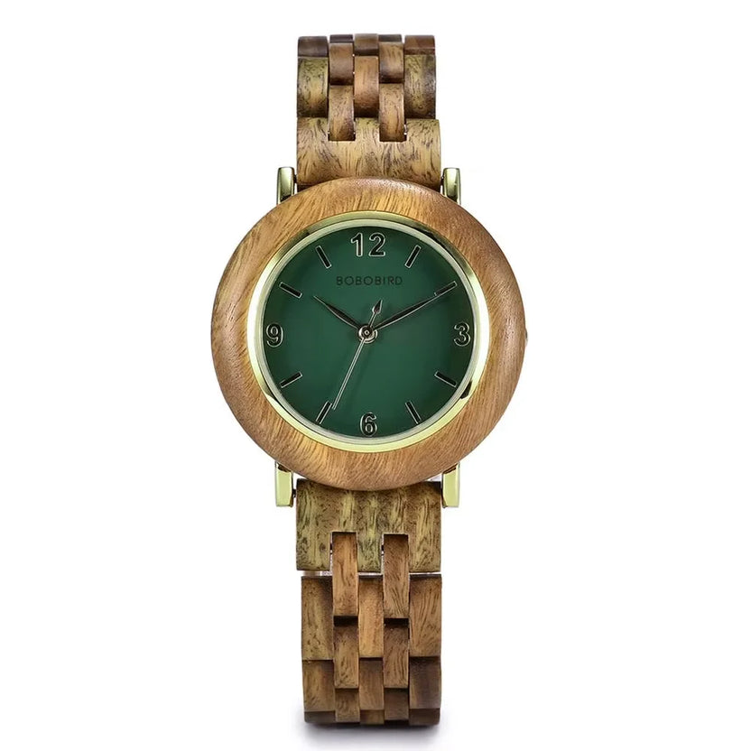 Damski zegarek drewniany BOBO BIRD modny luksusowy zegarek naręczny z japońskim mechanizmem kwarcowym prezent na rocznicę w pudełku personalizowany dropshipping