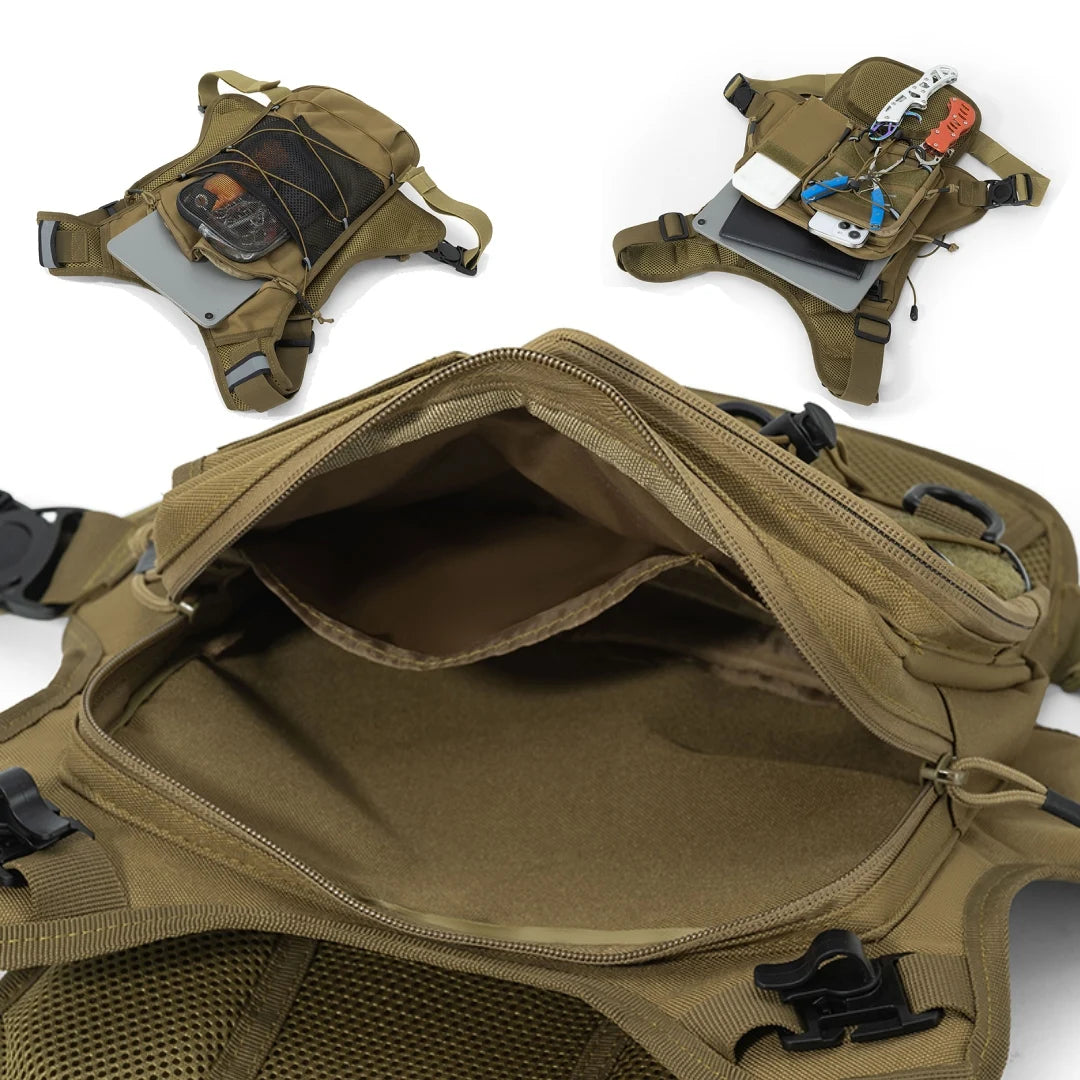 Multi-Functional Tactical Chest Pack Hydration Backpack for Men