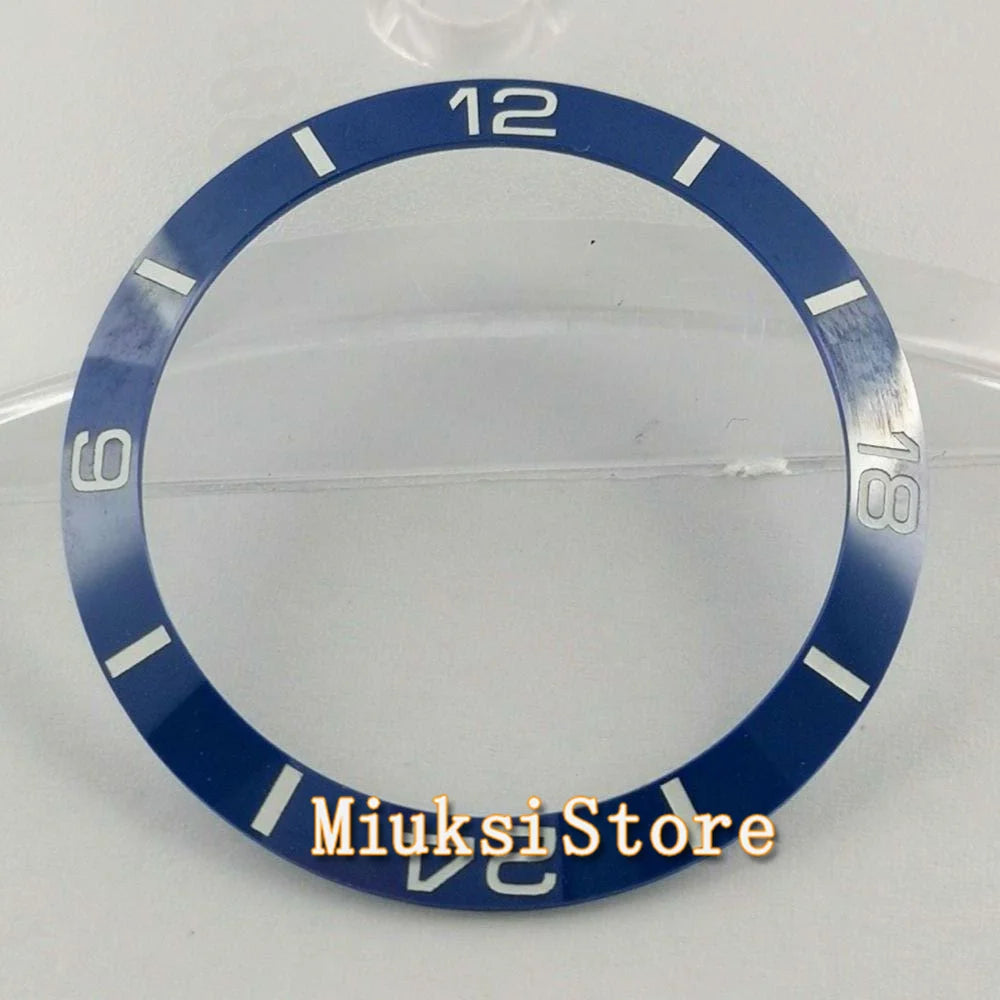Inserto de bisel de cerámica negro, azul, blanco y verde de 38 mm para reloj automático para hombre Submariner de 40 mm