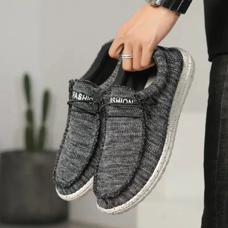 Men's Breathable Boat Shoes 2026 One Foot Shoes Loafers Casual Armor Shoe Lightweight Canvas Lace Up Loafers Zapatos Para Hombre