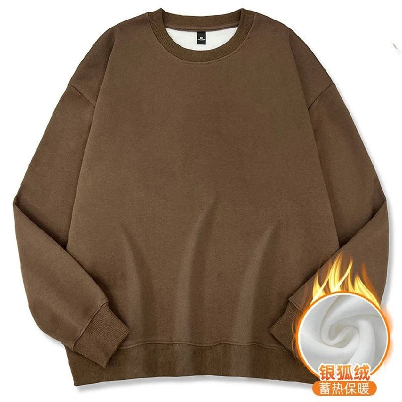 LEGIBLE Autumn Winter Woman's Hoodies Oversize Female Loose Solid Thicken Fleece Warm Women Sweatshirts Lady