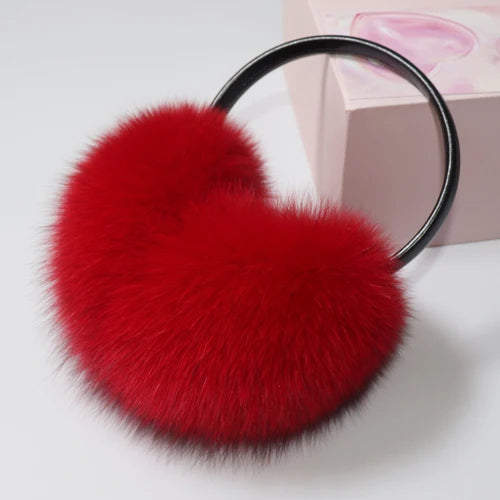 Real Fox Raccoon Fur Hang Ear Cover Warm Winter Earmuffs Headwear Ear Muffs Earmuffs Cold Ear Warmer Ear Protection Headband