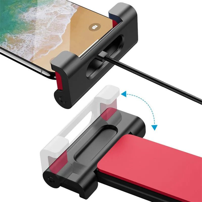 Soporte telescópico de aleación de aluminio para teléfono y tableta para el respaldo del asiento del coche