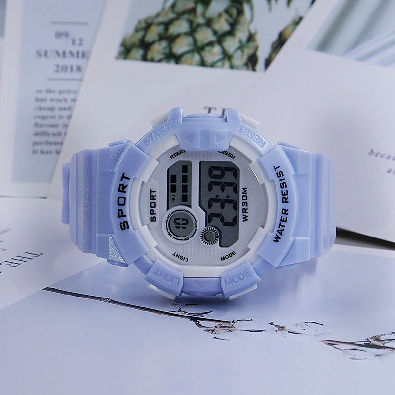 Relojes infantiles YIKAZE de moda, luminosos, resistentes al agua, con despertador, reloj electrónico inteligente para estudiantes, regalo para niños y niñas