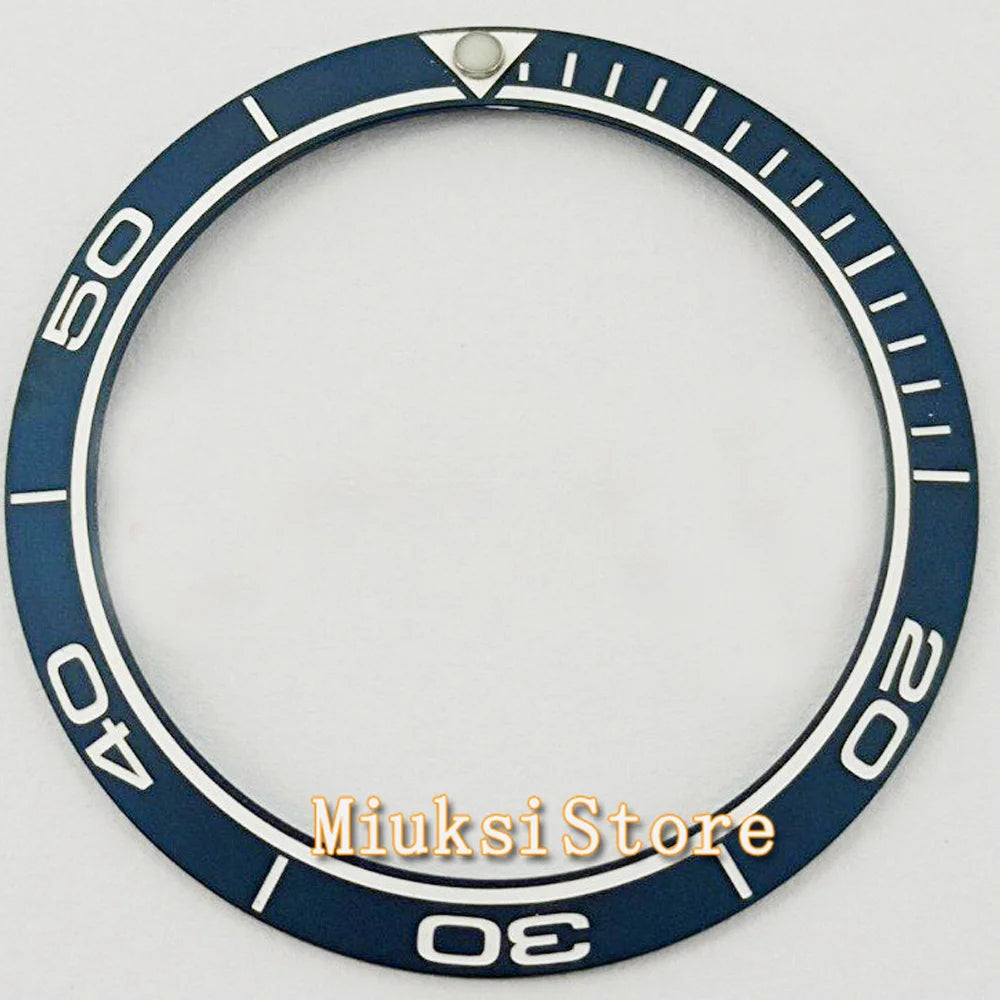 Inserto de bisel de cerámica negro, azul, blanco y verde de 38 mm para reloj automático para hombre Submariner de 40 mm