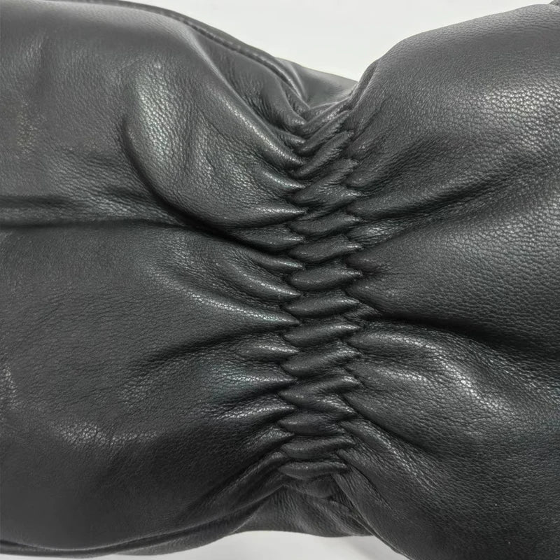 Men Sheepskin Gloves Genuine Leather Glove for Men Winter Outdoor Warm Fur Thickening Thermal Gloves