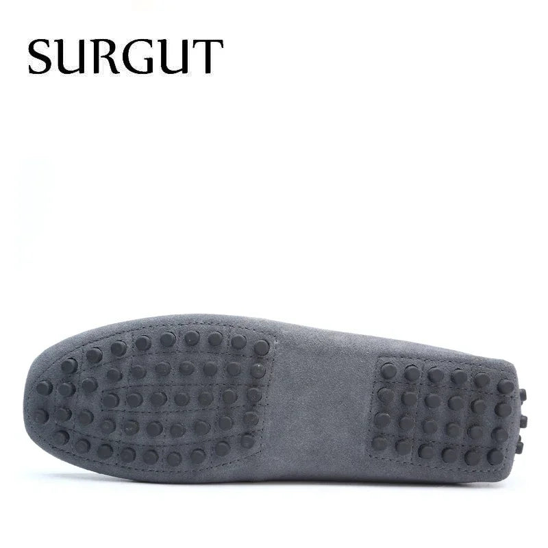 Mocasines de verano para hombre marca SURGUT, estilo casual, suaves, de alta calidad, zapatos planos de cuero auténtico, estilo italiano para conducir.