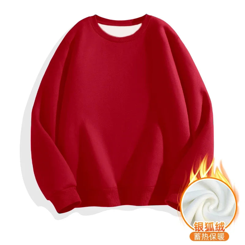 LEGIBLE Autumn Winter Woman's Hoodies Oversize Female Loose Solid Thicken Fleece Warm Women Sweatshirts Lady