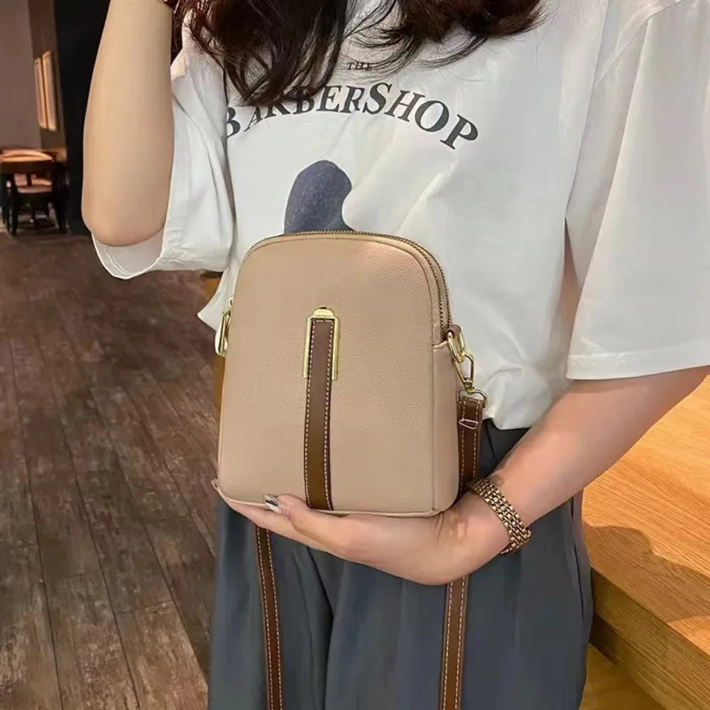 Retro Mini Women's PU Leather Crossbody Shoulder Bag with Zipper