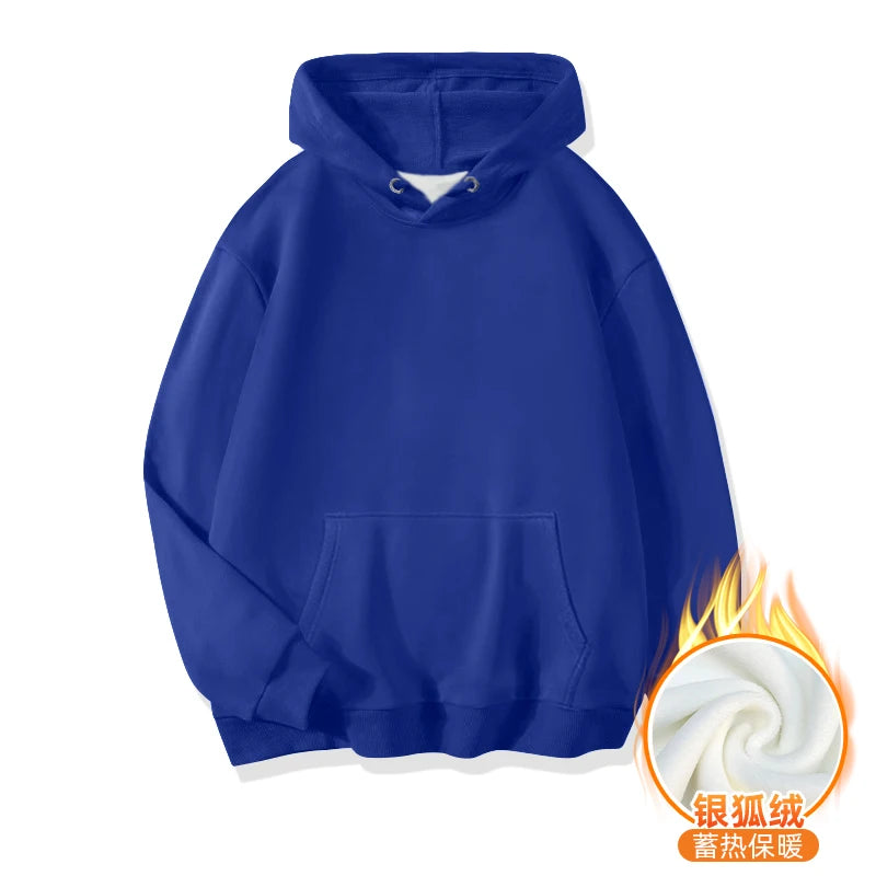 LEGIBLE Damska bluza z kapturem jesienno-zimowa oversize, ocieplana, luźna bluza z polarem