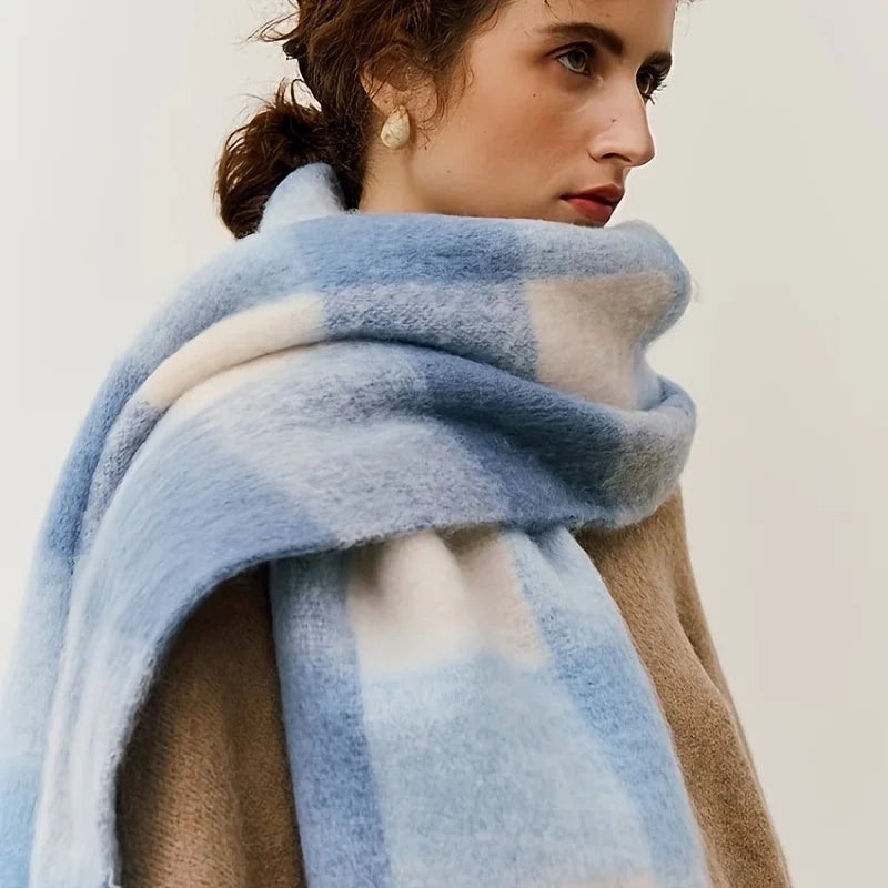 2026 Winter Thick Warm Scarf Women Cashmere Shawl and Wraps Pashmina Neckerchief Bufanda Female Rainbow Hairy Tessel Echarpe New