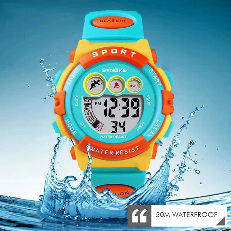 Reloj deportivo impermeable para niños, LED digital, de lujo, electrónico, para niños y niñas, regalos