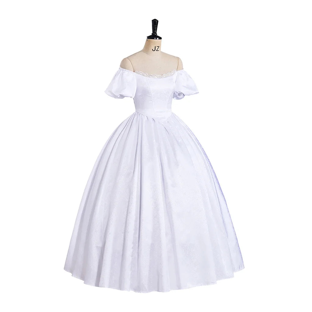 Catherine Earnshaw Off Shoulder Wedding Dress with Long Veil Costume