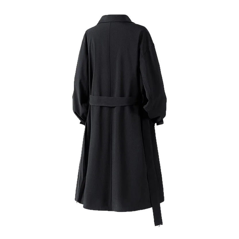 2025 höst lång kappa för män amerikansk streetwear vintage trenchcoat över knät avslappnad retro vattentät vindjacka